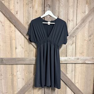 Black V-Neck Swim Cover-Up Dress EUC